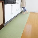 サンコー キッチンマット ずれない 台所マット ロング 60×270cm グリーン【日本製 撥水 消臭 洗える】おくだけ吸着 KM-78