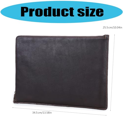 Sacoche ordinateur 14 pouces cuir vachette imperméable multi-poches