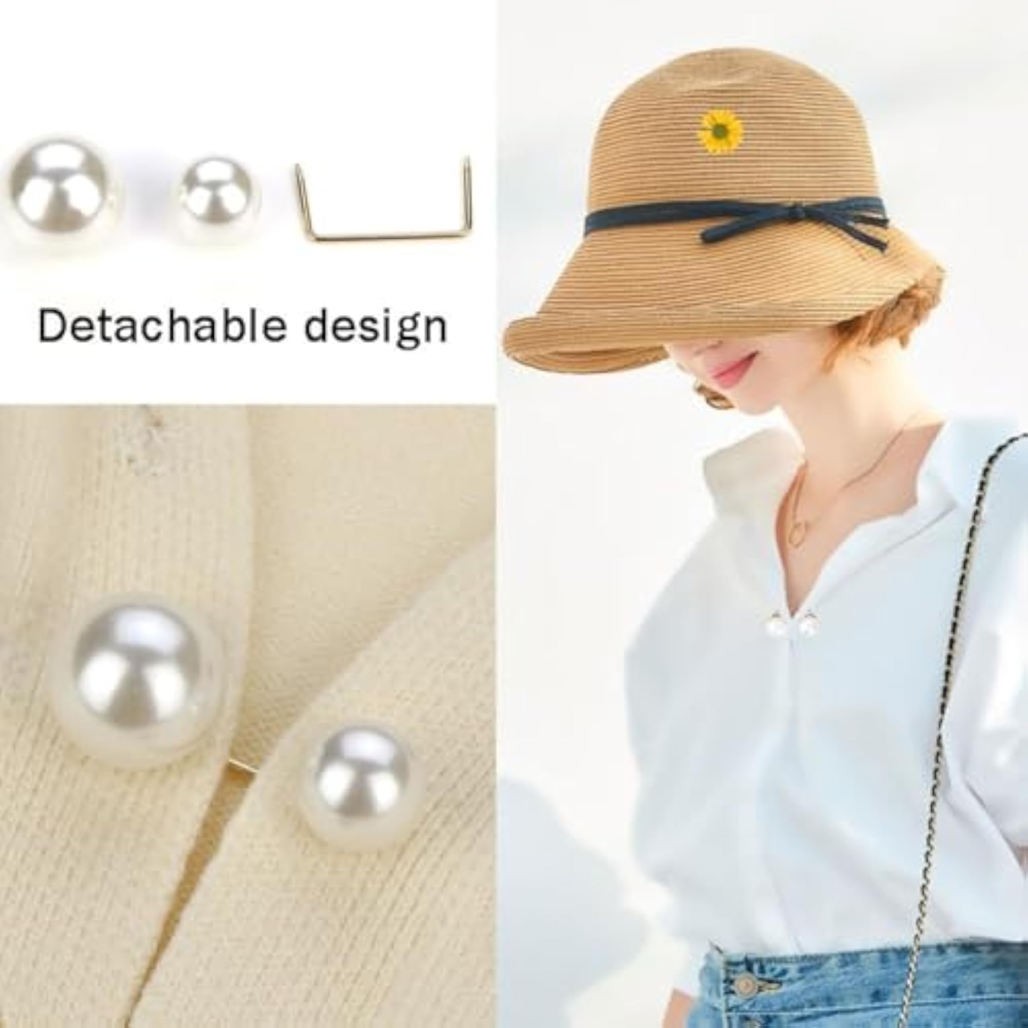 Multi Pieces Pearl Brooch Safety Pins for Women, Elegant Accessories