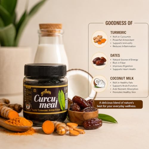 Image of GEETHAS HOME TO HOME Curcumeal, Tasty Turmeric Food, With Natural Spices & Fruit, Zero Gluten & GMO, No Added Colours & Flavours (450 g)