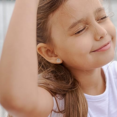 Girls Ballet & Gymnastics Stud Earrings - Rainbow Heart Dance Earrings for Recital Gifts3