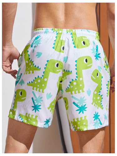 SOLY HUX Men's Swim Trunks Cute Cartoon Print Drawstring Waist Board Shorts Bathing Suits with Pockets3