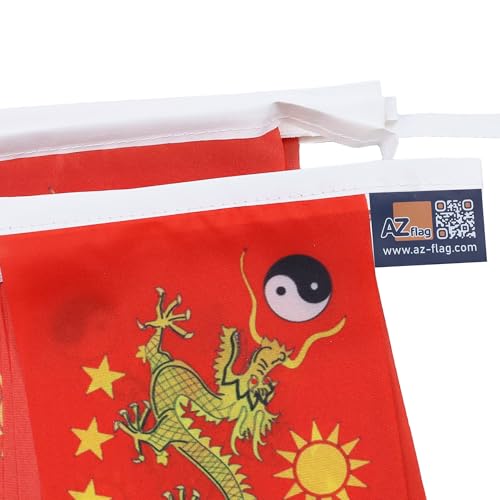 Image of AZ FLAG Imperial China New 6 meters BUNTING Flag 20 flags 9'' x 6'' - imperial Chinese STRING flags 15 x 21 cm