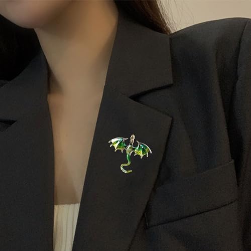Image of Vintage Punk Dragon Animal Brooch - Domineering Flying Dragon Personality Clothing Accessories for Men and Women