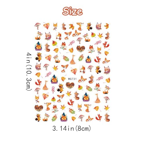 8 Sheets Maple Leaves Nail Art Stickers Fall 3D Self-Adhesive Stickers Decals Thanksgiving Nail Stickers Nail Decorations Decals Golden Leaves Designs Autumn Nail Art Decorations for Women - Image 7