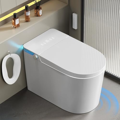 Smart Toilet with Bidet Built-in: Bidet Toilet with 5L Tank, Child Seat, 4 Wash Modes Heated Seat,...
