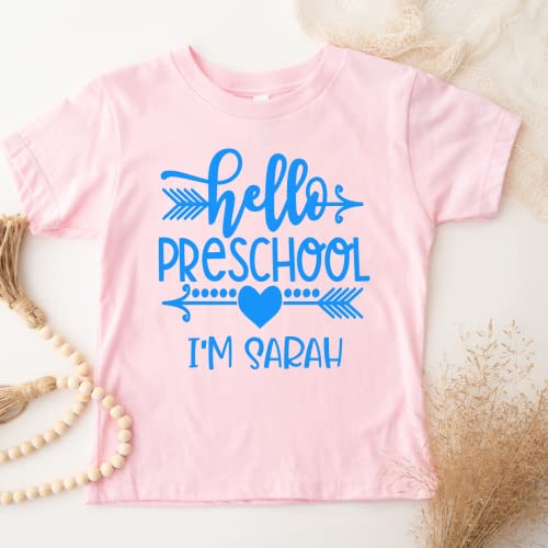 Back to School Outfits for Girls, Boys, Hello 1st Grade Shirts, Personalized First Day of School T-shirt, 1st Day of Kindergarten Shirt, Preschool, Second, Third, Fourth, Fifth Grade Clothes. ARROW4