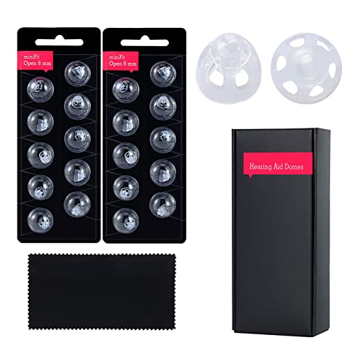 Hearing Aid Domes for Oticon MiniFit Open Vent Bass Domes: 2 Packs (8mm),Universal Domes for Oticon Hearing Aid Supplies