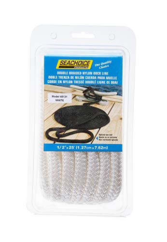 image for Seachoice Double-Braid Nylon Dock Line w/Eye Splice, Pre-Shrunk, Heat 