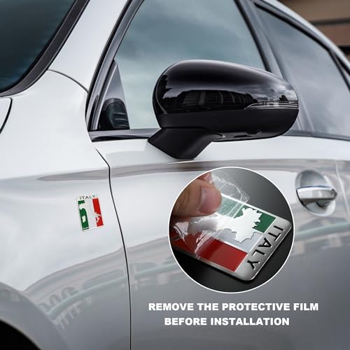 Image of TOMALL 4Pcs 3D Metal Italy Flag Emblem Badge Decals for All Cars for Side Fender Italian Badges Trucks Laptop Zinc Alloy Symbol Modified Emblems Logo Decorations Stickers for Car Exterior Accessories