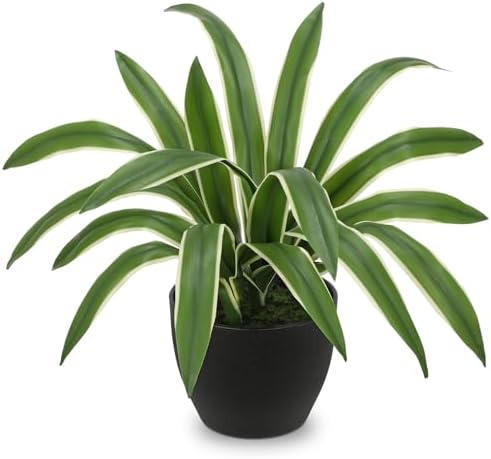 Hollyone Artificial Cymbidium Leaves Plants 13.7" Fake Spiked Aga...