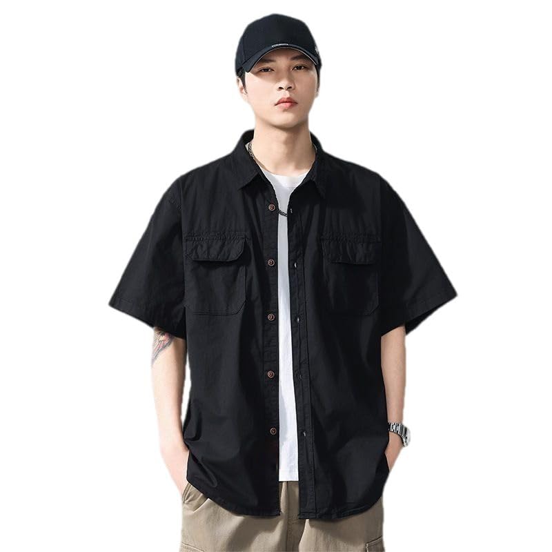 Camisa de trabajo japonesa transpirable con bolsillos para evitar mochilas 4