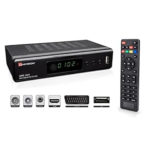 Full HD digitale kabelontvanger DVB-C / C2 voor alle kabelaanbieders met HDMI | SCART | USB | auto-installatie | mediaspeler | 1080p | MKV | LED-display | Loop Out