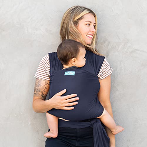 Image of Moby Baby Wrap Carrier Classic for Newborns to Toddlers (8-33lbs), Infant Sling Carrier, Lightweight & Hands Free Design, Adjustable for All Body Types (Deep Sea)
