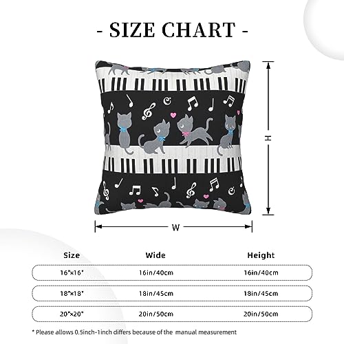 Housses de coussin velours côtelé imprimé chat musique doux