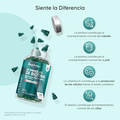 Gominolas de Biotina 5000 mcg - 120 Unidades - 13 Multivitaminas y Minerales en Gomitas con Vitamina C, E, Grupo B, D, A, Selenio, Yodo, Colina, Inositol - Suministro para 2 Meses - Vegetarianas - imagen 3