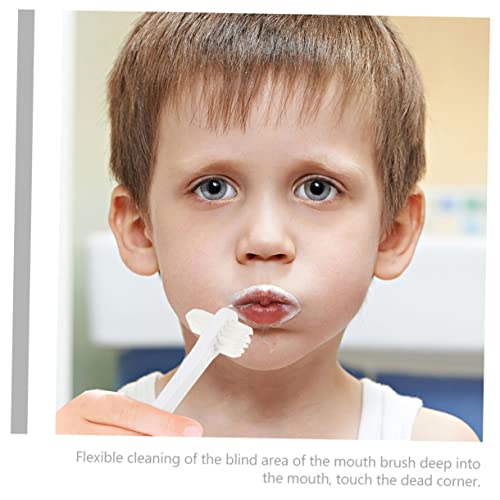 SEWOART 4 Pçs Dupla Cabeça Escova De Dentes Falsa Escova De Limpeza De Dentadura Dura Ferramenta De