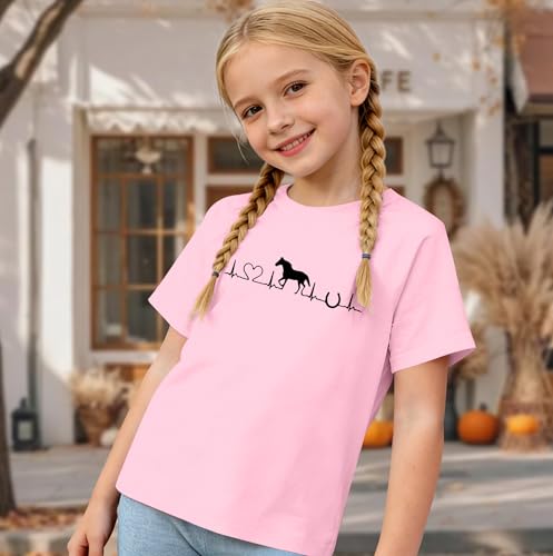 Image of Horse Shirts for Girls Love Horses Shirt Youth Horseback Riding Casual Animal Graphic Tees 8-15 Year Old