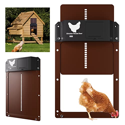 Yoarmyt Nouveau Porte Automatique Poulailler, Automatique Etanche avec Capteur de Lumière Porte De Poulailler Automatique à Induction à Pile
