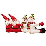 ESYEM 4 Uds Santa Claus Muñeco de Nieve Funda para Botella de Vino Decoración Navideña Funda para Bo...