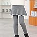 Fleece Lined Skirted Leggings for Girls Cozy Winter Legging with Skirt Design Warm Casual Pants Fashion Casual Tights Gray