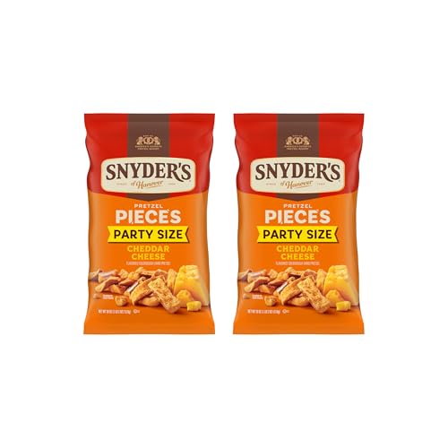 Snyder's of Hanover Pretzel Pieces, Cheddar Cheese, Party Size, 18 Oz (Pack of 2)
