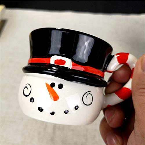 baporee Kreativer Weihnachtskeramikbecher Cute Cartoon Snowman Mug 130ml cv-09 Cover