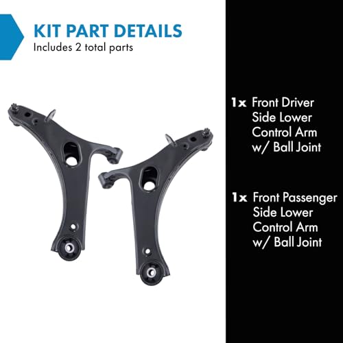 TRQ Front Left and Right Lower Control Arm with Ball Joint 2 Piece Set Compatible with 2010-2014 Subaru Legacy 2010-2014 Outback - Image 3