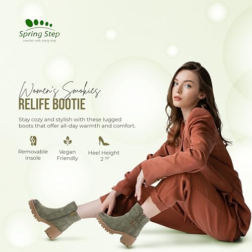 Spring Step Smokies Bootie - Water Resistant Synthetic Textile Upper - Zipper Closure Padded Removable Insole with Flexible Shock Absorbent TPR Outsole, 2.5” Heel4