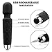 Cordless Wand Massger, Bolly Powerful Personal Massagers for Women with Multi Speeds for Therapeutic Muscle Aches and Sports Recovery-Black