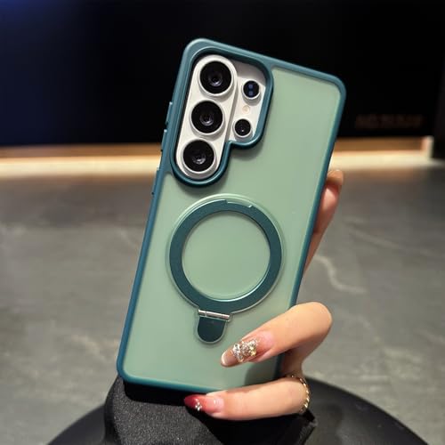 Coque verte Samsung S25 Ultra silicone anneau pour visionner vos vidéos