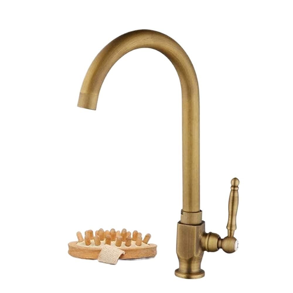 Robinet laiton antique mélangeur chaud froid au design rétro haut de gamme pour évier de cuisine