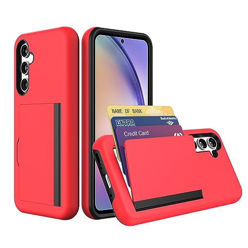 Étui portefeuille Samsung S23 FE protecteur rouge à fente de crédit intégrée