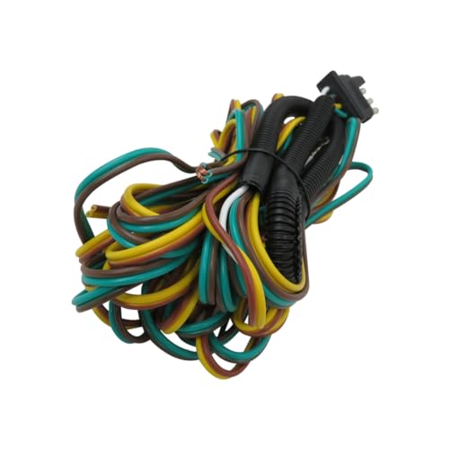 BUTITNOW 25feet Wishbone Style Trailer Wiring Harness with 4-Flat Connector w/Loom Fits for Camper Boat Utility Marine Cargo