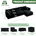 Ravy Concept Modular Convertible Sectional Couches, 3 Seat L Shaped Couch Sofa with Removable Ottoman，Chenille Fabric Couch Mid Century for Living Room, Apartment and Office, (Black)
