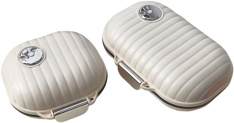 Travel Pill Organizers 2 Pack with Medication Tracker, Portable Pill Box 7 Day Moisture Proof Daily Medicine Vitamin Case for Vitamins (Black)