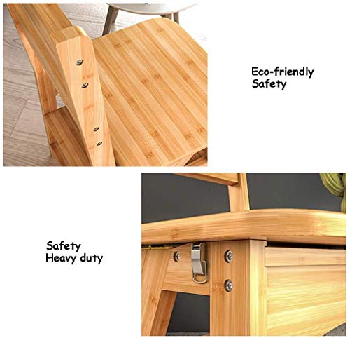 Tabouret escabeau pliable en bois à 4 marches avec dossier pour maison