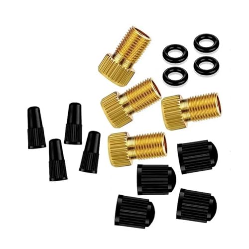 Bicycle Valve stem caps Valve Cap Sealing Ring Set Presta Valve Adapter Set with Bike Tire Caps for Pump Air Compressor Convert Presta Bicycle Valve Adapter miniatura 1