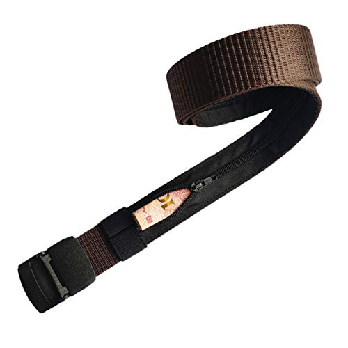 Ceinture porte-monnaie pour homme et femme, compartiment secret, boucle en métal Cover
