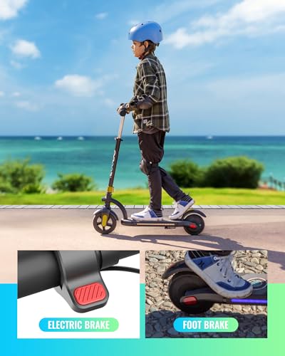 Gyroor H40 Kids Electric Scooter 180W 10MPH LED Lights Ages 6-12 Gold - image 4
