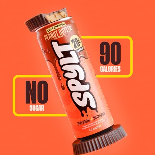 Image of Spylt High Protein Peanut Butter Chocolate Milk with 60mg Caffeine & 20g Protein - 90 Calories, Ready to Drink, Sugar Free, Lactose Free Milk, Perfect for Workout Recovery & Afternoon Pick Me Up - 12 Count - Packaging May Vary