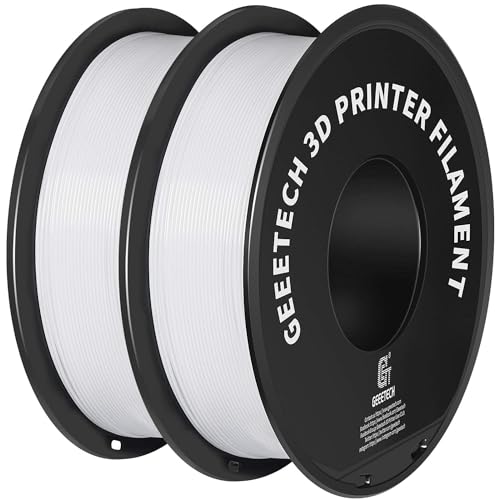 Image of Geeetech 3D Printer Filament, PLA Filament 1.75mm Bundle 2kg for 3D Printer, Dimensional Accuracy + /- 0.02 mm (White 2-Pack)