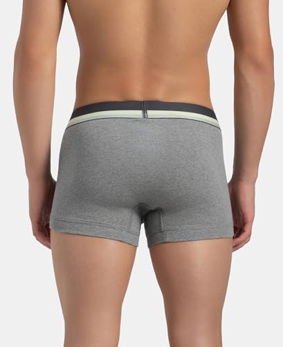 Image of Jockey FP03 Men's Super Combed Cotton Rib Solid Trunk with Ultrasoft Waistband Grey M