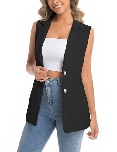 IDEALSANXUN Womens Vests Fashion Casual Sleeveless Blazer Dressy Vest Tops3
