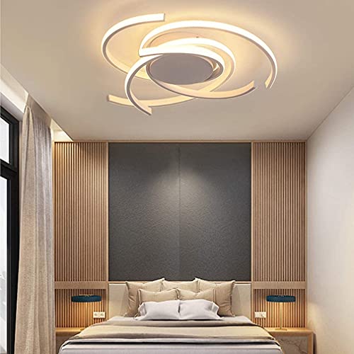Lustre LED dimmable YangRy plafonnier moderne blanc avec télécommande 56cm - 4