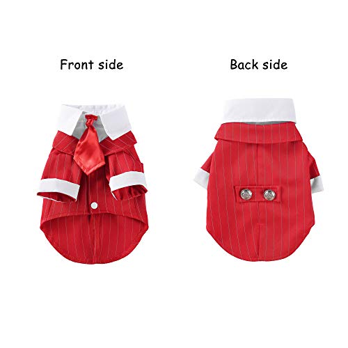Disfraz Formal para Perro Polo con Corbatín Rojo S miniatura 3