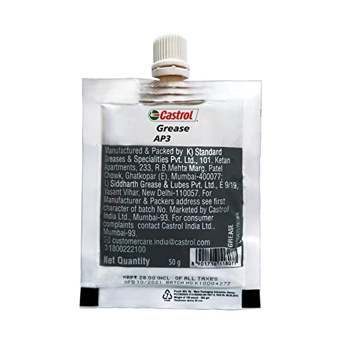 Image of Castrol Grease AP3 NLGI-3 Lithium based All Purpose Grease for Two Wheeler 50G