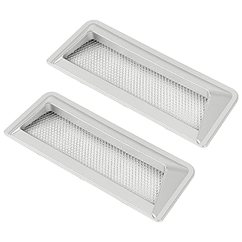 AllBright ダミーダクト ボンネット フェンダー ドア サイド ドレスアップ エアロパーツ 汎用 自動車 左右 2個セット (シルバー)