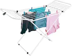 Varal De Chão Com Abas Dobrável Em Aço Resistente Portátil