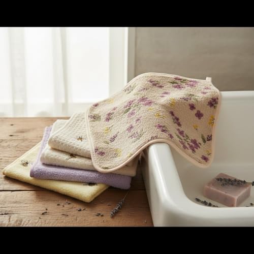 Image of 500 GSM Microfiber Hand Towels | Ultra Soft Absorbent Multipurpose Face Towels for Kitchen, Bathroom & Baby Care | Floral Printed Quick Dry (Multicolor, Set of 3)